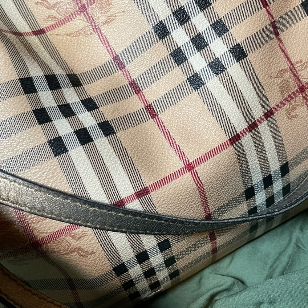 Burberry Tan and Black Plaid Tote Bag - Picture 8 of 15